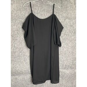 Oyanus‎ Black Cold Shoulder Dress XXL Minimalist Cocktail Party Eveningwear Chic